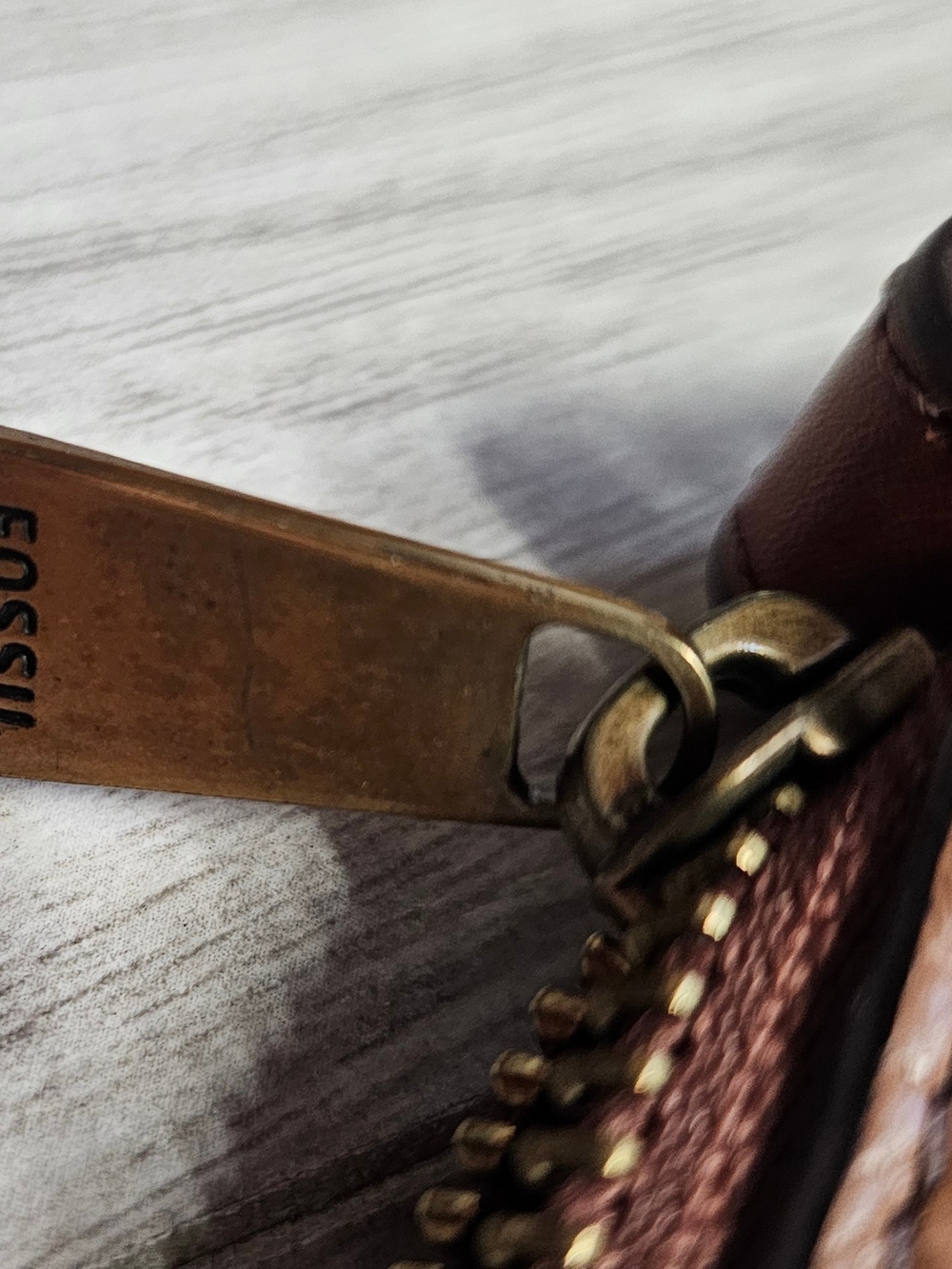 Fossil Two-Tone Tan and Brown Leather Crossbody Bag - Picture 8 of 10
